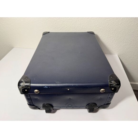 Globe-Trotter Vintage Suitcase Carry-on Navy Blue 2-Wheel Hard Case Luggage - Picture 2 of 11